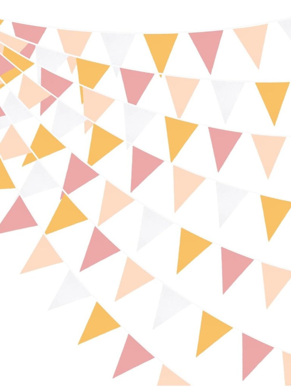 32Ft Groovy Party Decorations Yellow Pink White Pennant Banner Fabric Triangle F
